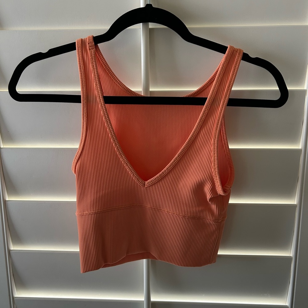 Lululemon Crop top, Peachy Orange, Size 2